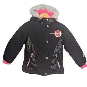 ZeroXposur Black and Pink Girls Hooded Ski Jacket Size 5/6